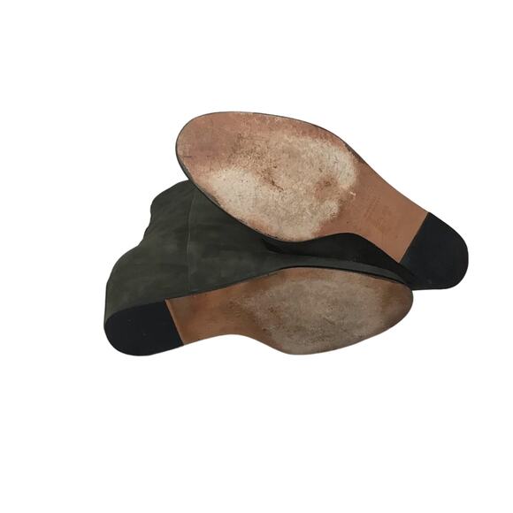 Vince Women Michela Olive Green Nubuck Leather Hidden Wedge Ankle Boots Size 9.5 - Picture 5 of 7